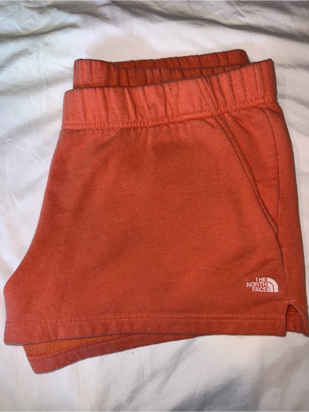 The North Face Coral Orange Sweat Shorts